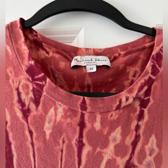 Michael Stars Iris Muscle Tank in Red Maroon Salmon Tie Dye Size XS - Picture 6 of 8